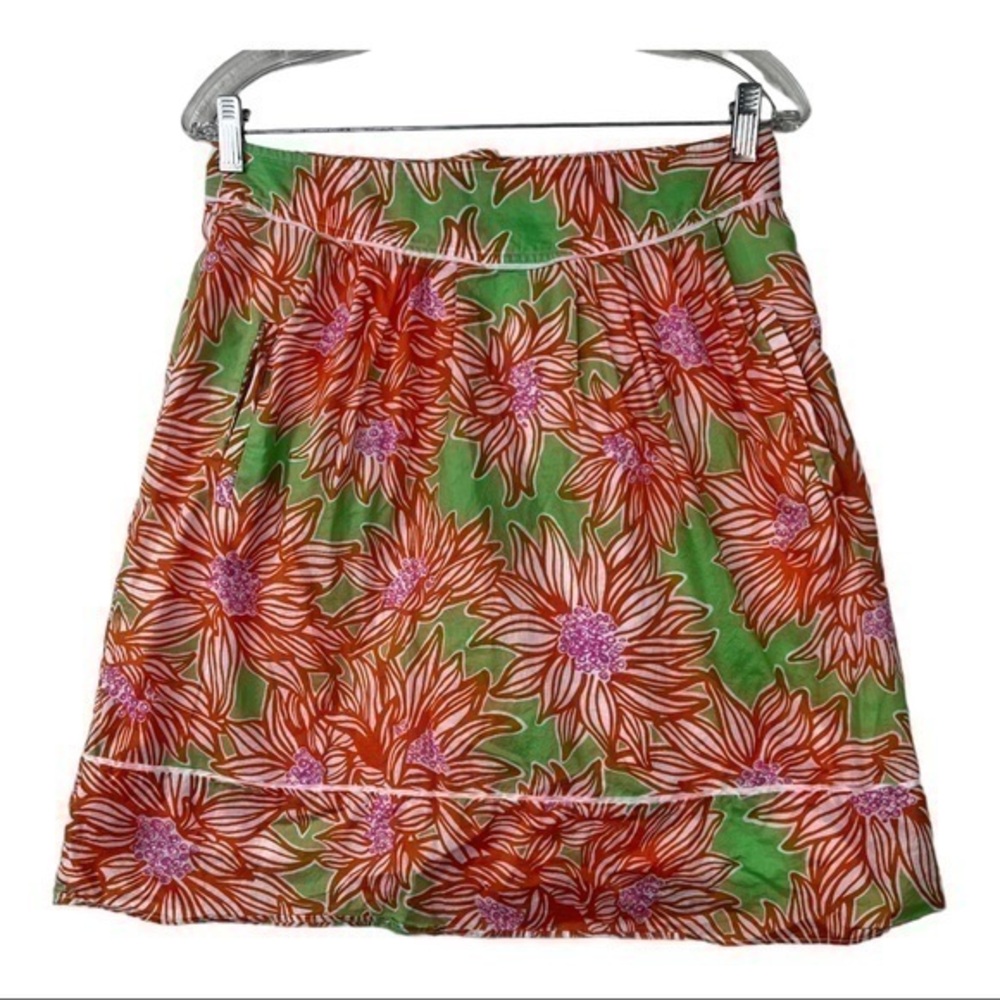 Lilly Pulitzer Women Skirt Flower Sz 4 Orange
